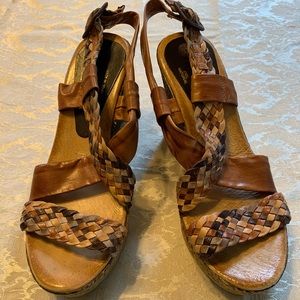 Eric Michael brown woven wedge